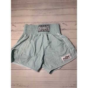 Fluory Muay Thai Shorts Large Training Sports Boxing MMA Teal& White